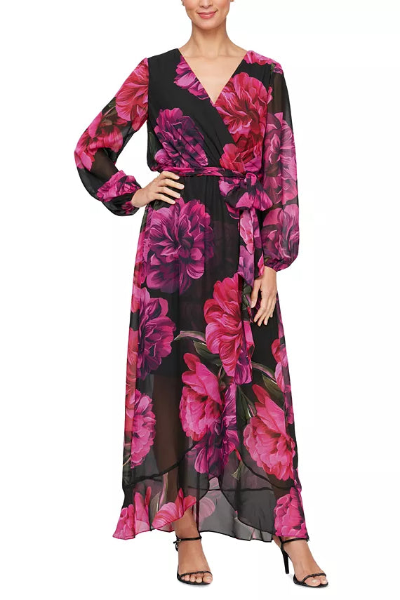 Mother of the Bride Dresses Long Floral Mother of the Bride Dress  BLACK MULTI