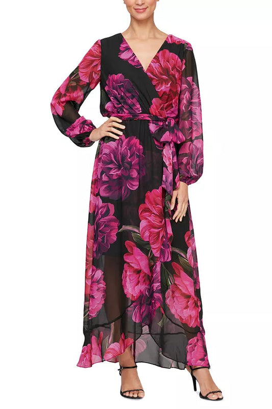 Mother of the Bride Dresses Long Floral Mother of the Bride Dress  BLACK MULTI