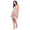Cocktail Dresses Short Floral Print Cocktail Dress Peach Multi