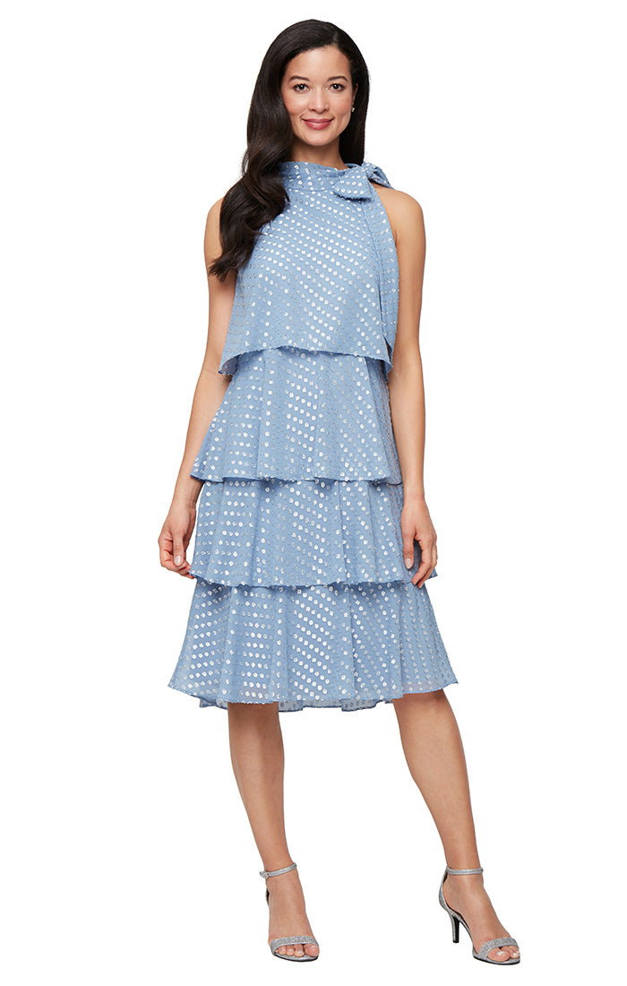 Cocktail Dresses Short Layered Knee Length Cocktail Dress Periwinkle