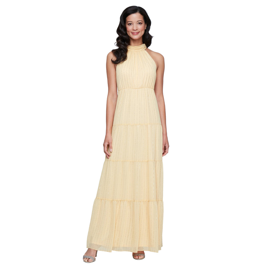 Formal Dresses A Line Long Formal Maxi Dress Pale Yellow
