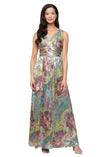 Formal Dresses Long Print Formal Evening Dress Silver Multi