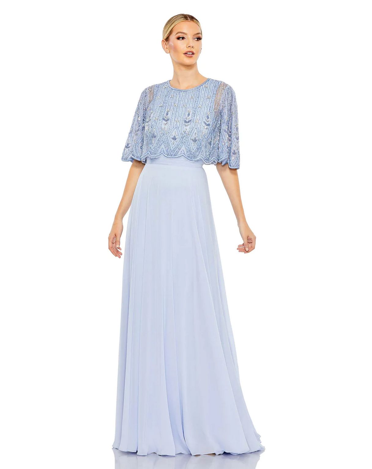 Formal Dresses Long Formal Beaded A Line Dress Powder Blue