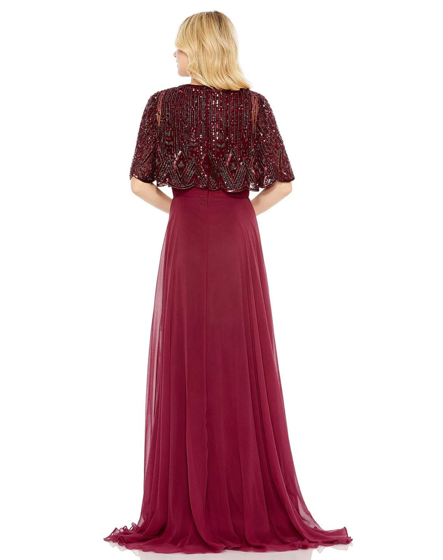 Formal Dresses Long Formal Beaded A Line Dress Aubergine