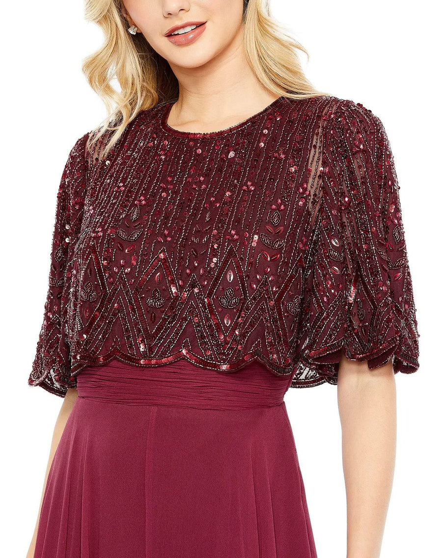 Formal Dresses Long Formal Beaded A Line Dress Aubergine