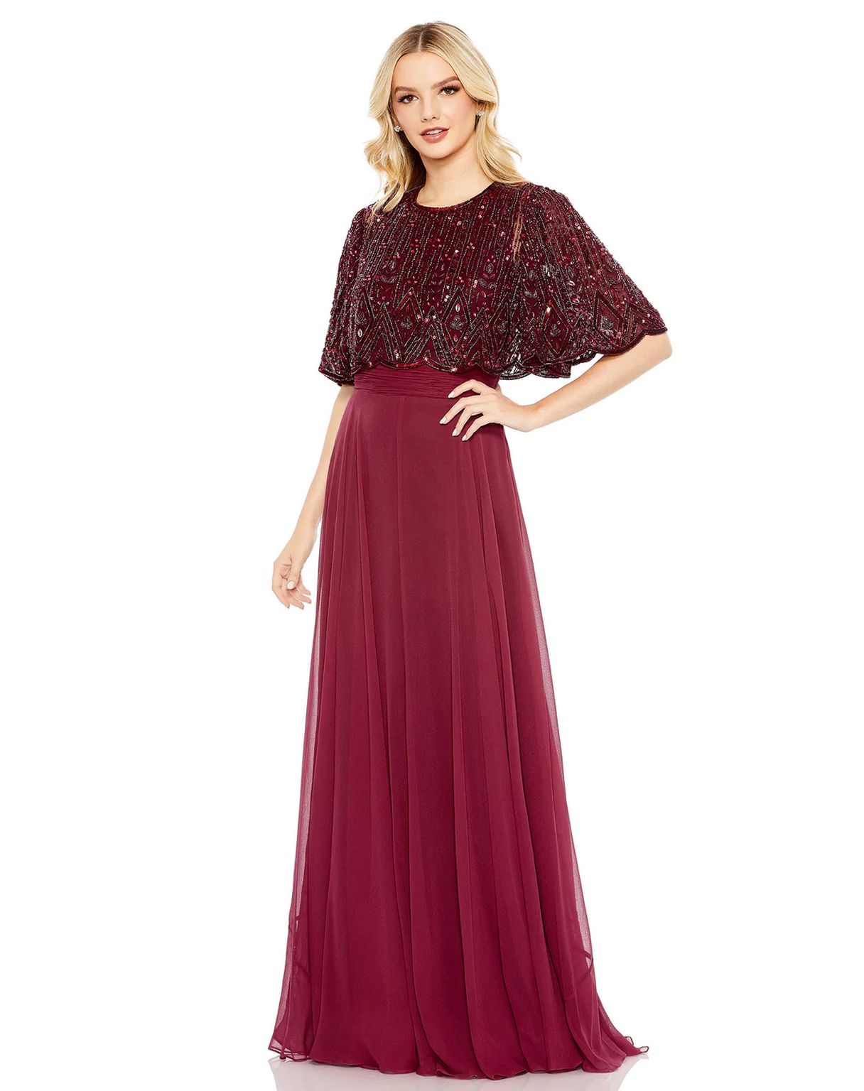 Formal Dresses Long Formal Beaded A Line Dress Aubergine