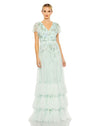 Formal Dresses Long Formal Ruffled Floral Evening Dress Seafoam