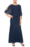 Mother of the Bride Dresses Petite Long Lace Dress New Navy