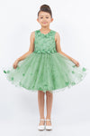 Flower Girl Dresses Flower Girl 3D Floral Applique A Line Short Dress Sage