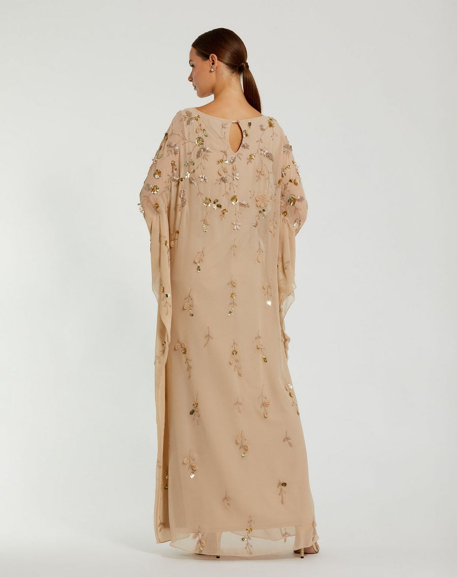 Mother of the Bride Dresses Long Floral  Mother of the Bride Formal Dress Nude Gold