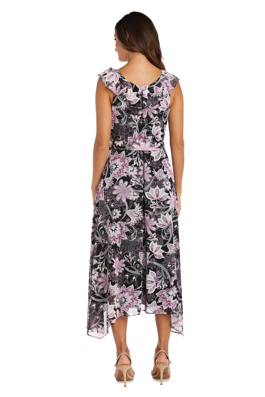 R&M Richards High Low Floral Petite Dress 9254P