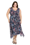 Plus Size Dresses Printed Plus Size High Low Dress Navy/Multi