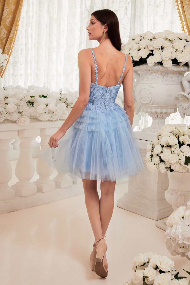 Cocktail Dresses Homecoming Short Pleated A Line Cocktail Dress Blue