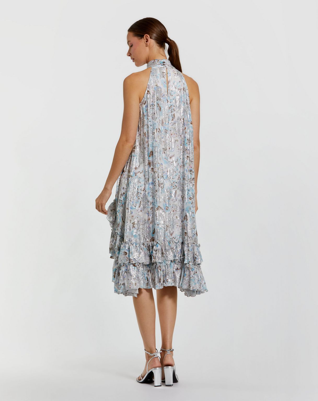 Cocktail Dresses A Line High Low Floral Ruffle Cocktail Dress Ivory Multi