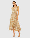 Formal Dresses High Low Floral Print Formal Dress Cream Multi