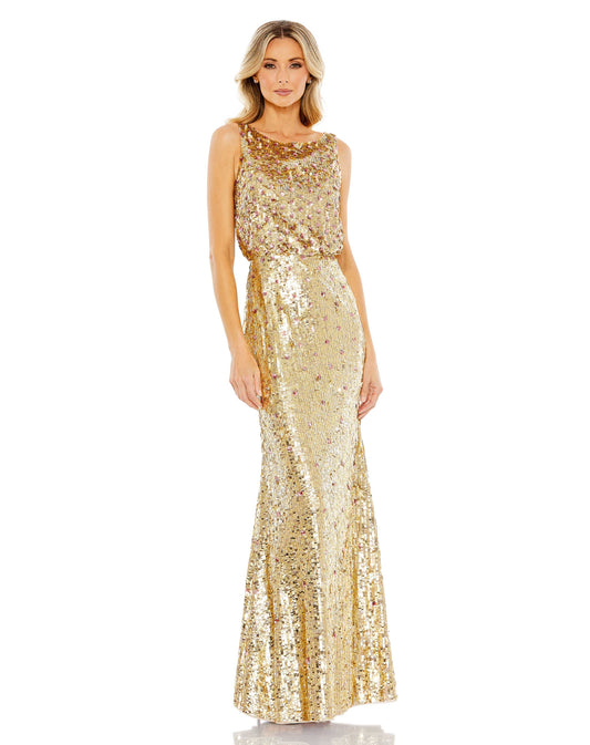 Prom Dresses Sequins Long Formal Prom Dress Gold