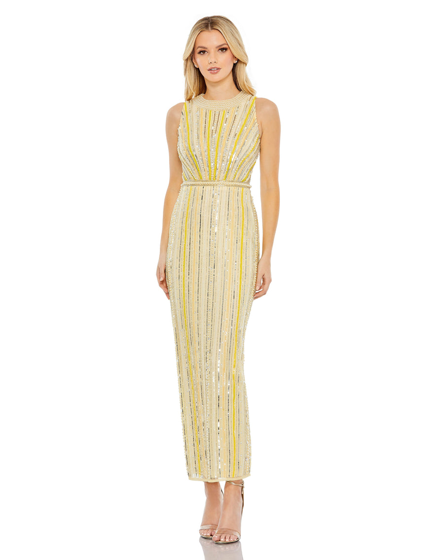 Cocktail Dresses Fitted Sequin Cocktail Tea Length Dress Porcelain