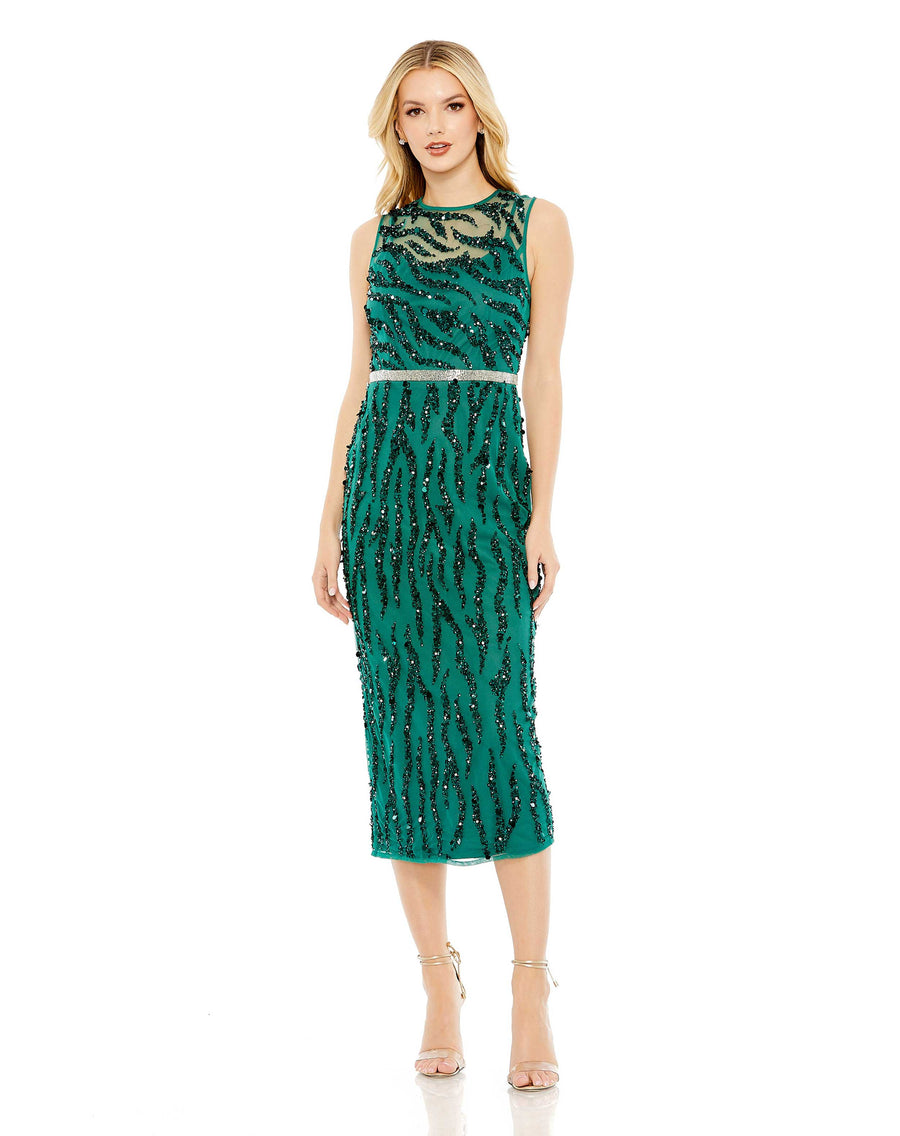 Cocktail Dresses Sequin Short Cocktail Midi Dress Deep Green