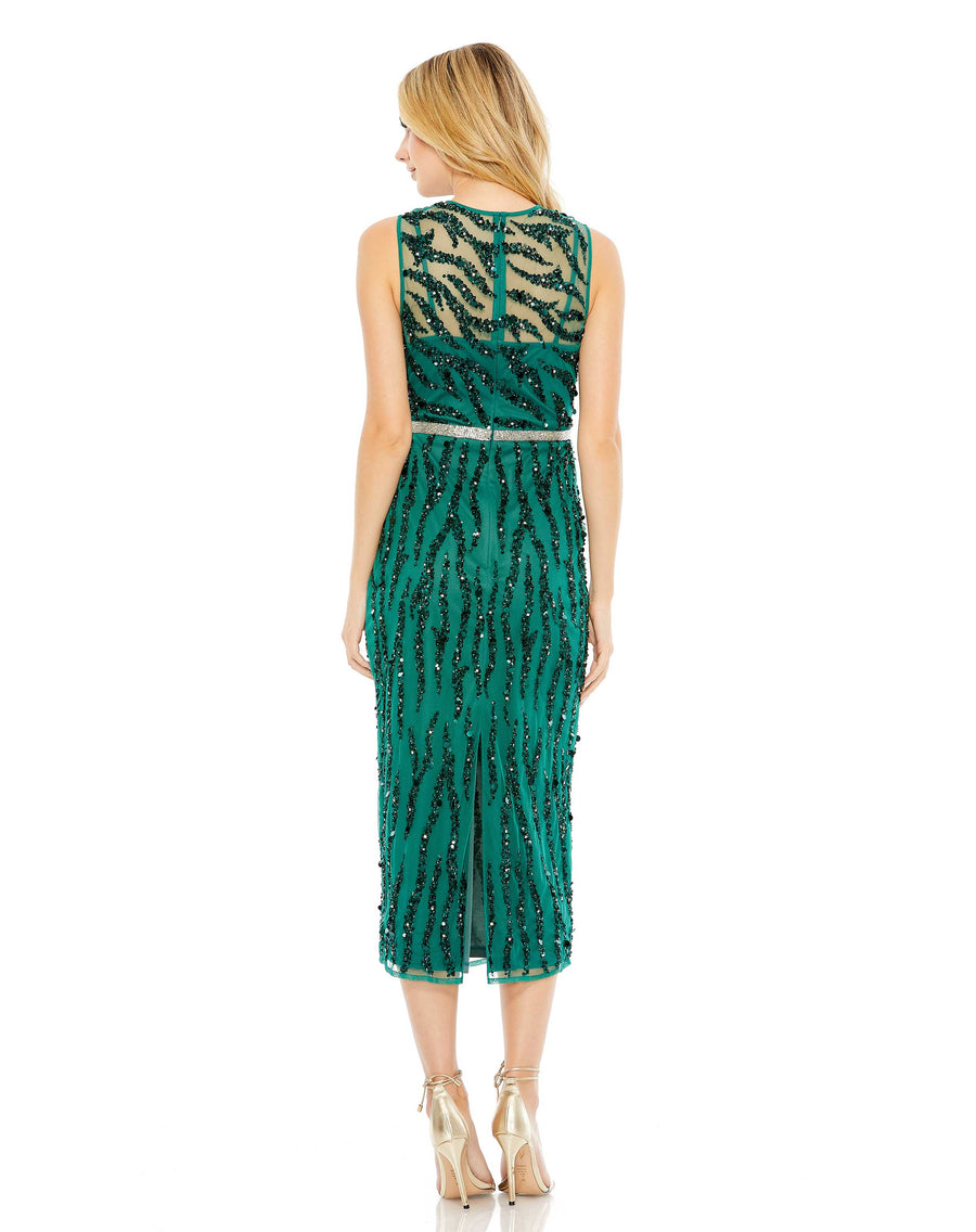 Cocktail Dresses Sequin Short Cocktail Midi Dress Deep Green