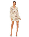 Cocktail Dresses Beaded Floral Robe Short Dress Champagne