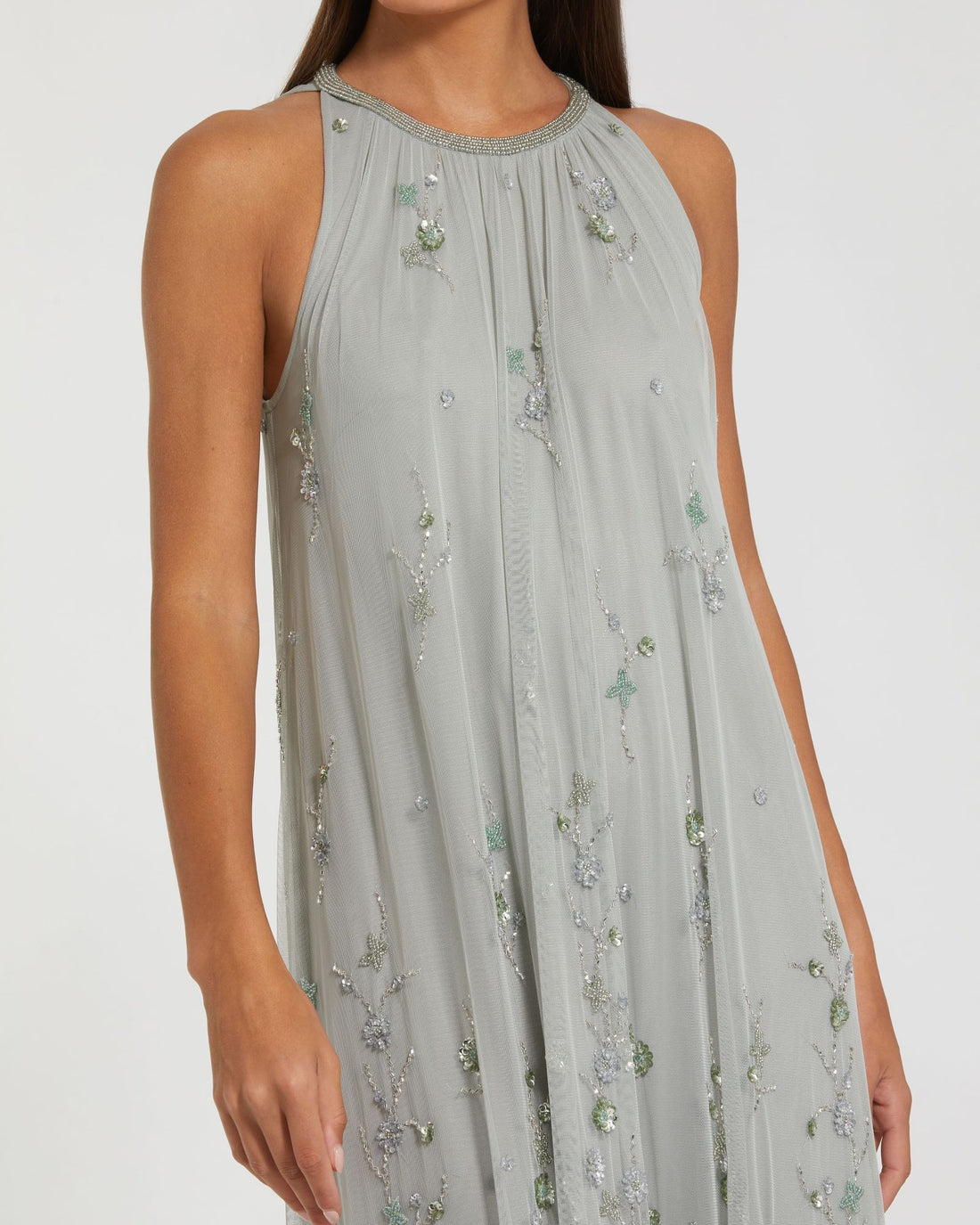 Mother of the Bride Dresses Beaded Long Formal Floral Evening Dress Sage