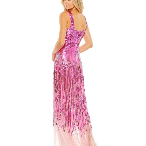 Prom Dresses Long Sequin Halter Formal Prom Dress Hot Pink