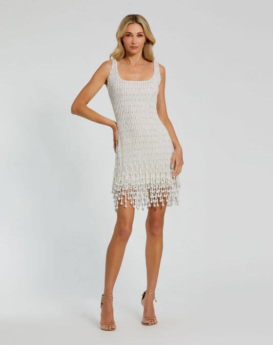 Cocktail Dresses Short Homecoming Beaded Mini Cocktail Dress Ivory
