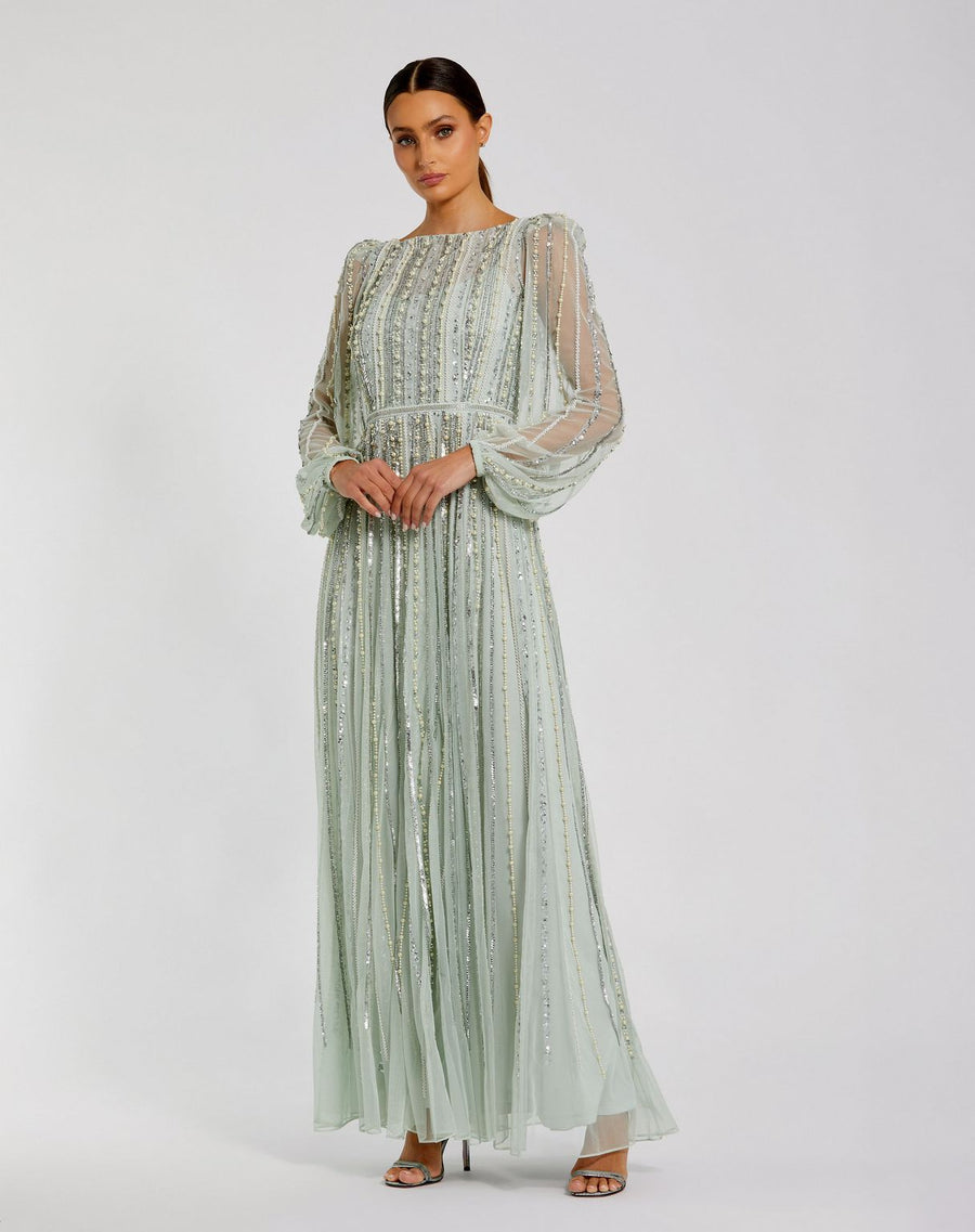 Formal Dresses Long Formal Beaded Evening Dress Mint