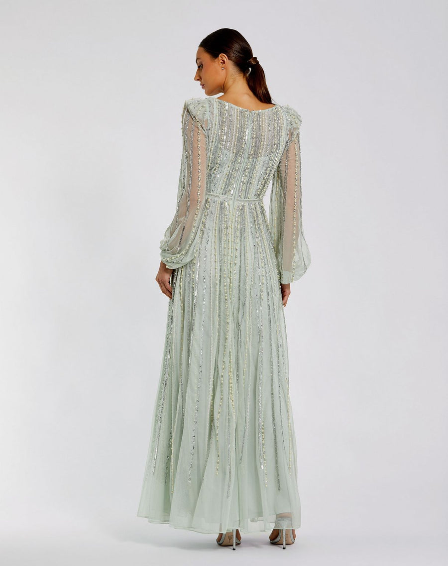 Formal Dresses Long Formal Beaded Evening Dress Mint