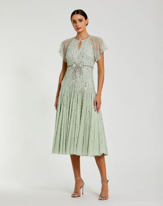 Cocktail Dresses Tea Length Lace Midi Cocktail Dress Seafoam