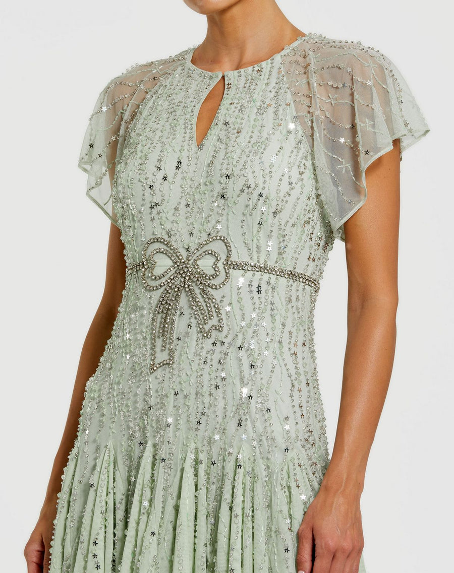 Cocktail Dresses Tea Length Lace Midi Cocktail Dress Seafoam