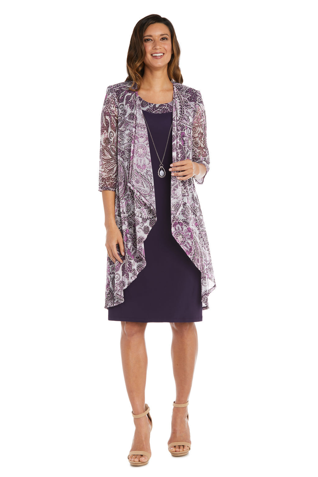 Mother of the Bride Dresses Short Jacket Dress Eggplant