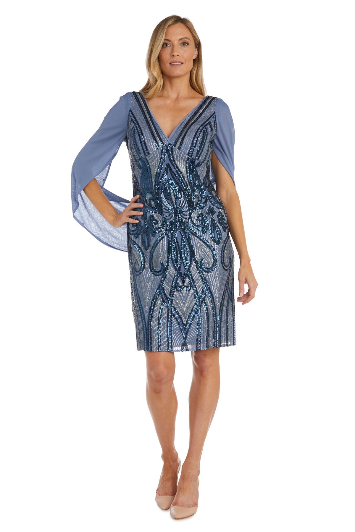 Cocktail Dresses Short Sequin A Line Cocktail Dress Blue