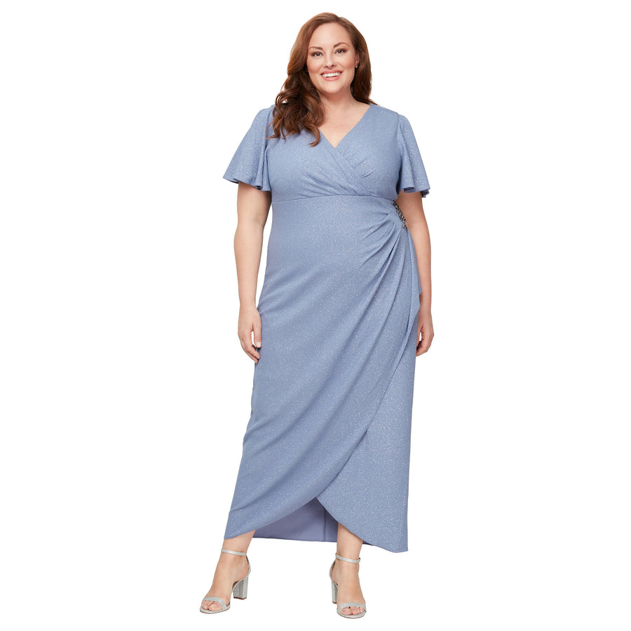 Plus Size Dresses Long Formal Plus Size Glitter Dress Periwinkle
