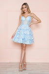 Cocktail Dresses Prom A Line Homecoming Short Corset Cocktail Dress Blue