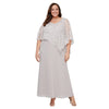 Plus Size Dresses Long Formal Glitter Plus Size Cape Dress Buff