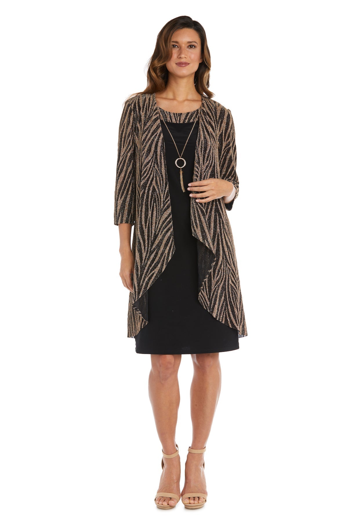 Mother of the Bride Dresses Two Piece Short Jacket Dress Black/Bronze