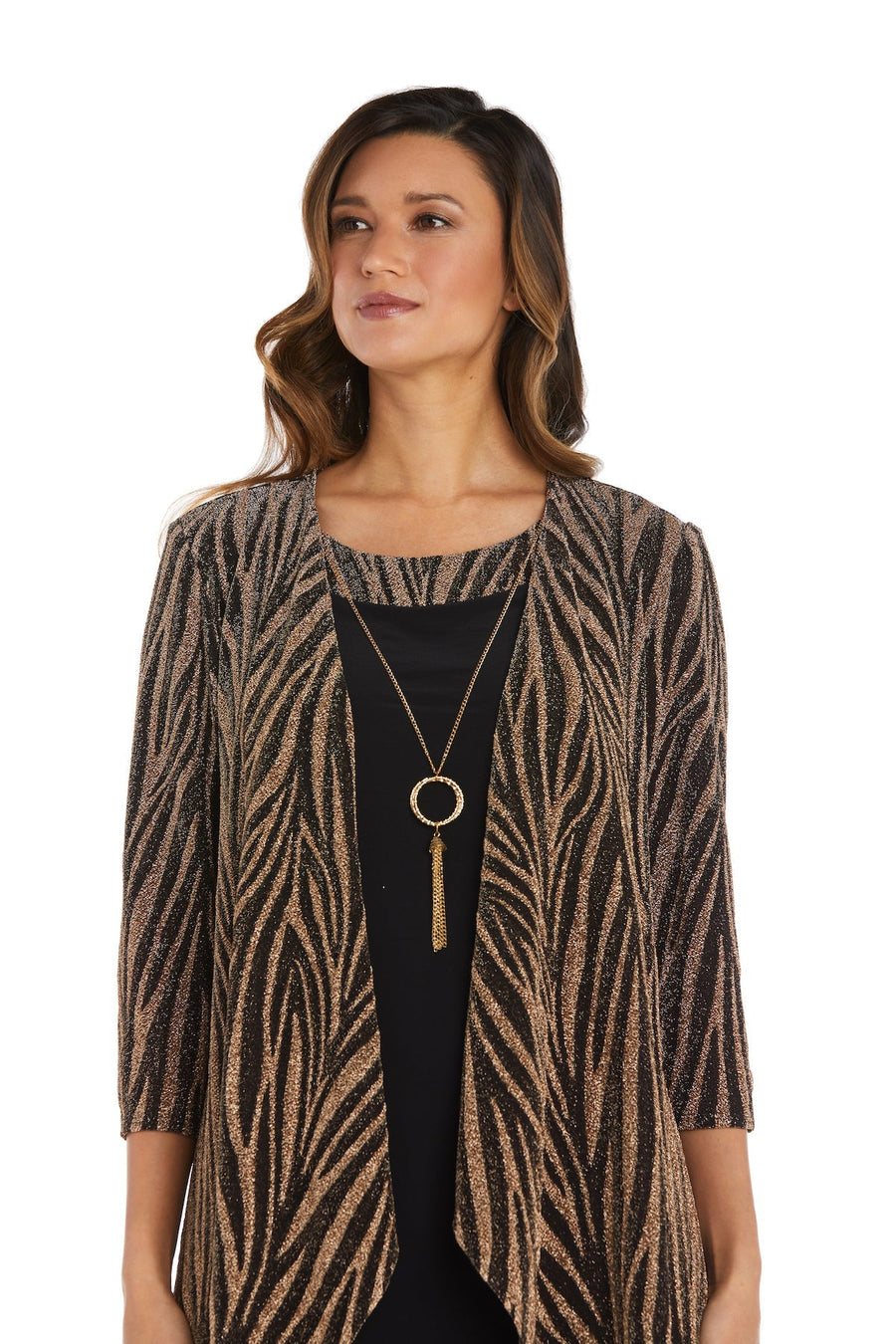 Mother of the Bride Dresses Two Piece Short Jacket Dress Black/Bronze