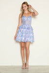 Cocktail Dresses Homecoming Short Applique A Line Tiered Cocktail Dress Lavender