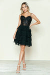 Cocktail Dresses Homecoming Prom Short A Line Tiered Cocktail Dress Black