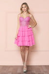 Cocktail Dresses Homecoming Prom Short A Line Tiered Cocktail Dress Pink