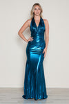 Prom Dresses Fitted Long Formal Mettalic Prom Dress Teal
