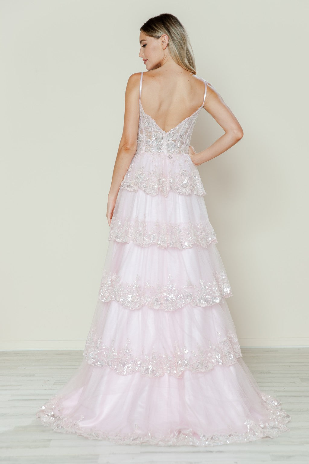 Prom Dresses Long Formal Sequin Corset Prom Dress Blush