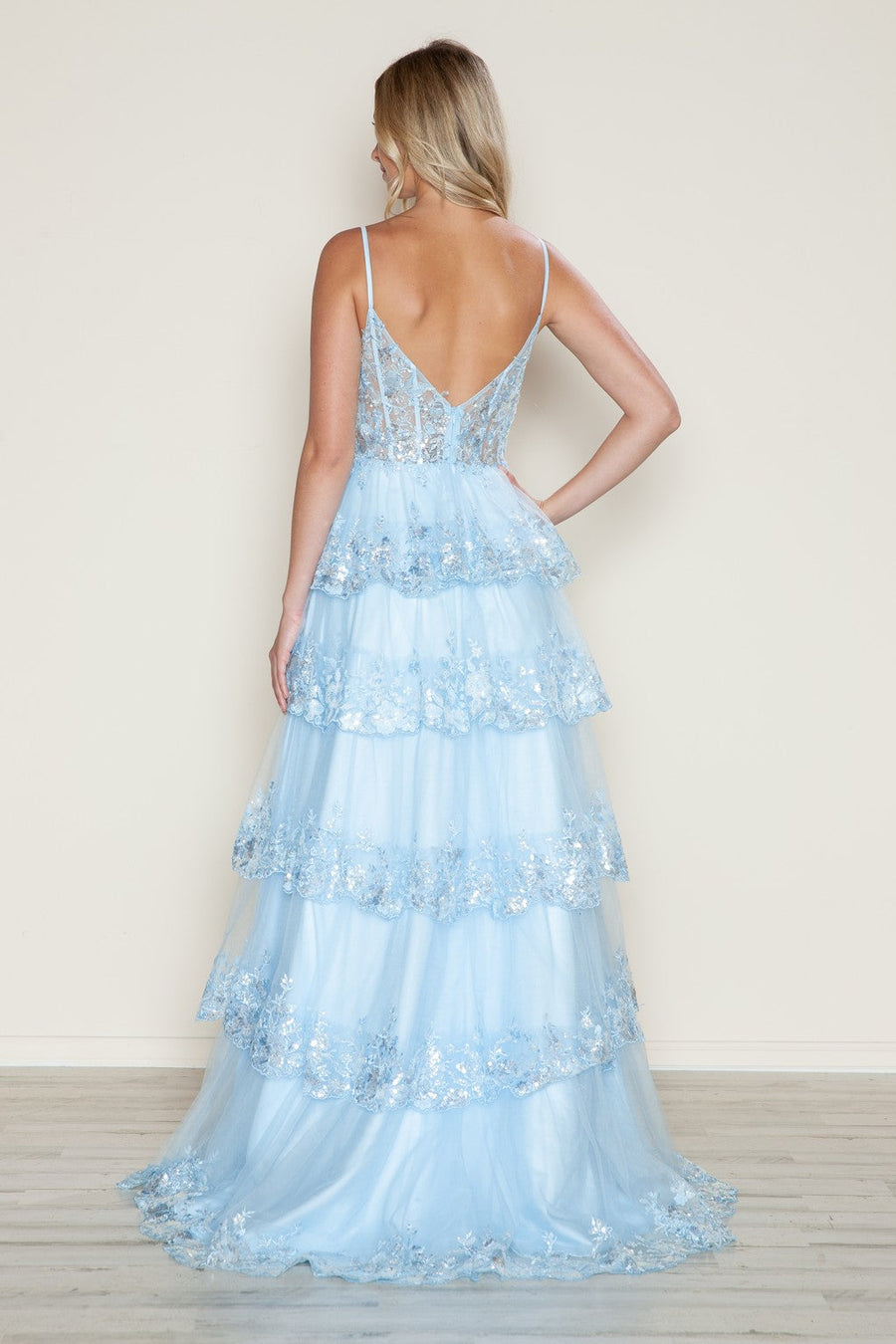 Prom Dresses Long Formal Sequin Corset Prom Dress Blue