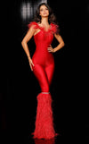 Jumpsuit Fitted Long Formal Jumpsuit Red