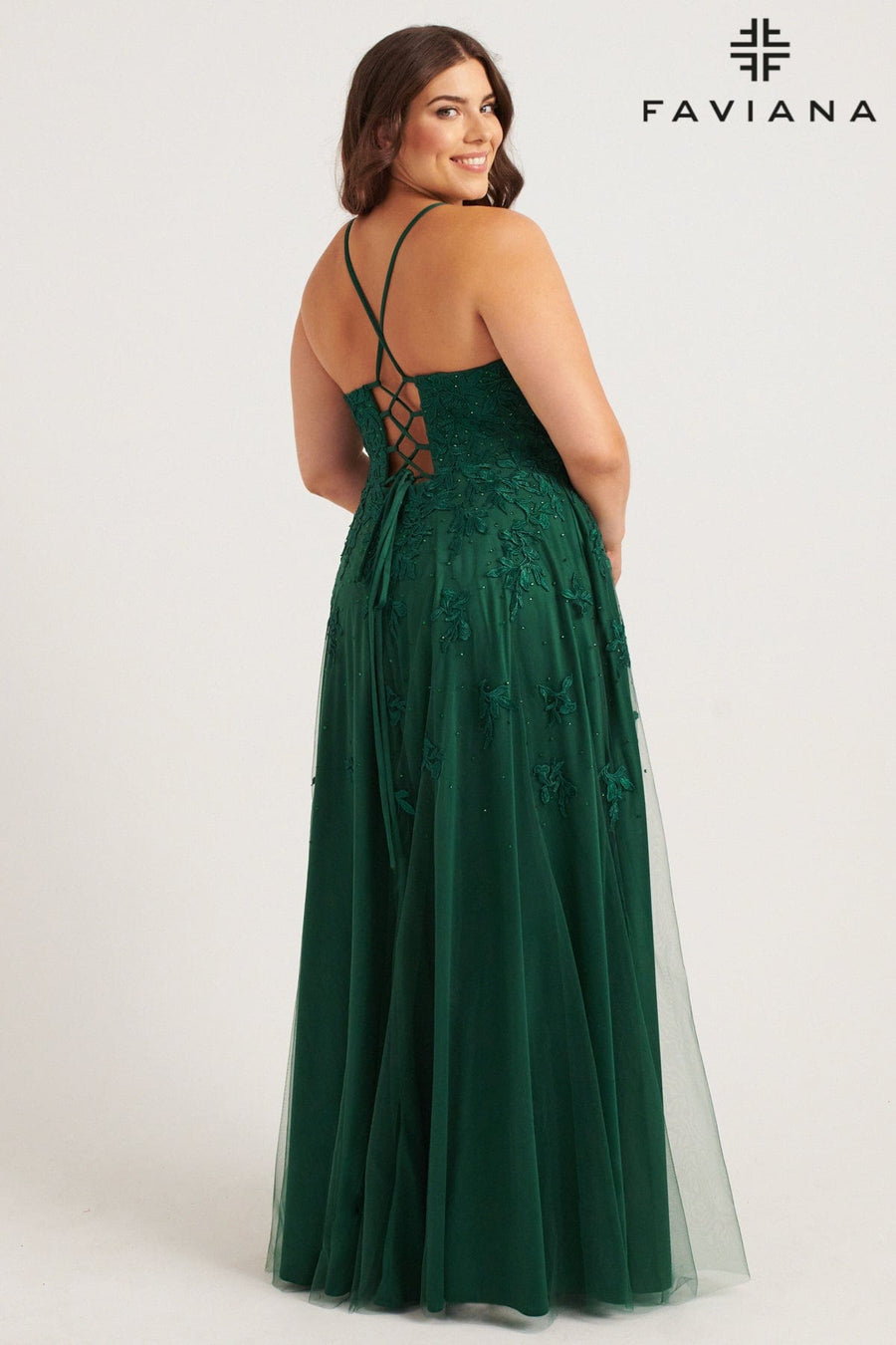 Prom Dresses Long A Line Formal Lace Prom Plus Size Dress Forest Green