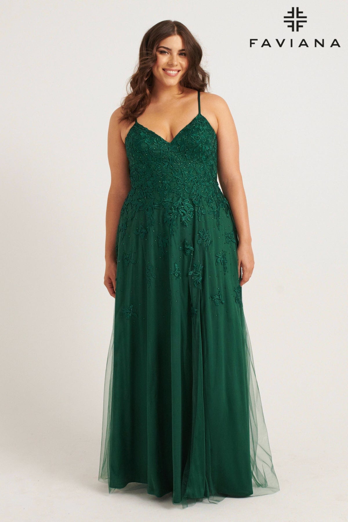 Prom Dresses Long A Line Formal Lace Prom Plus Size Dress Forest Green