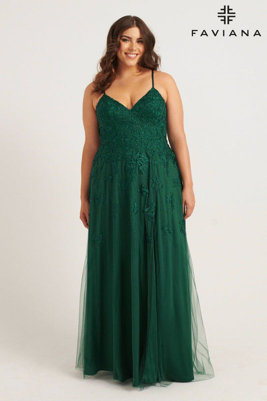 Prom Dresses Long A Line Formal Lace Prom Plus Size Dress Forest Green