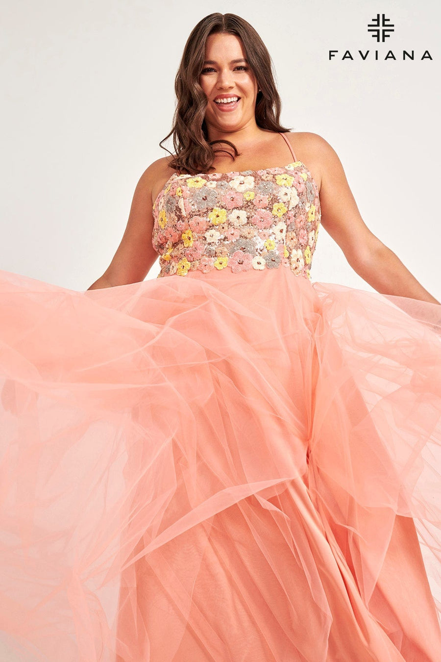 Prom Dresses Long Formal Sequin Floral Plus Size Prom Dress Spring Pink