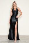 Prom Dresses Long Formal Slit Corset Prom Dress Black